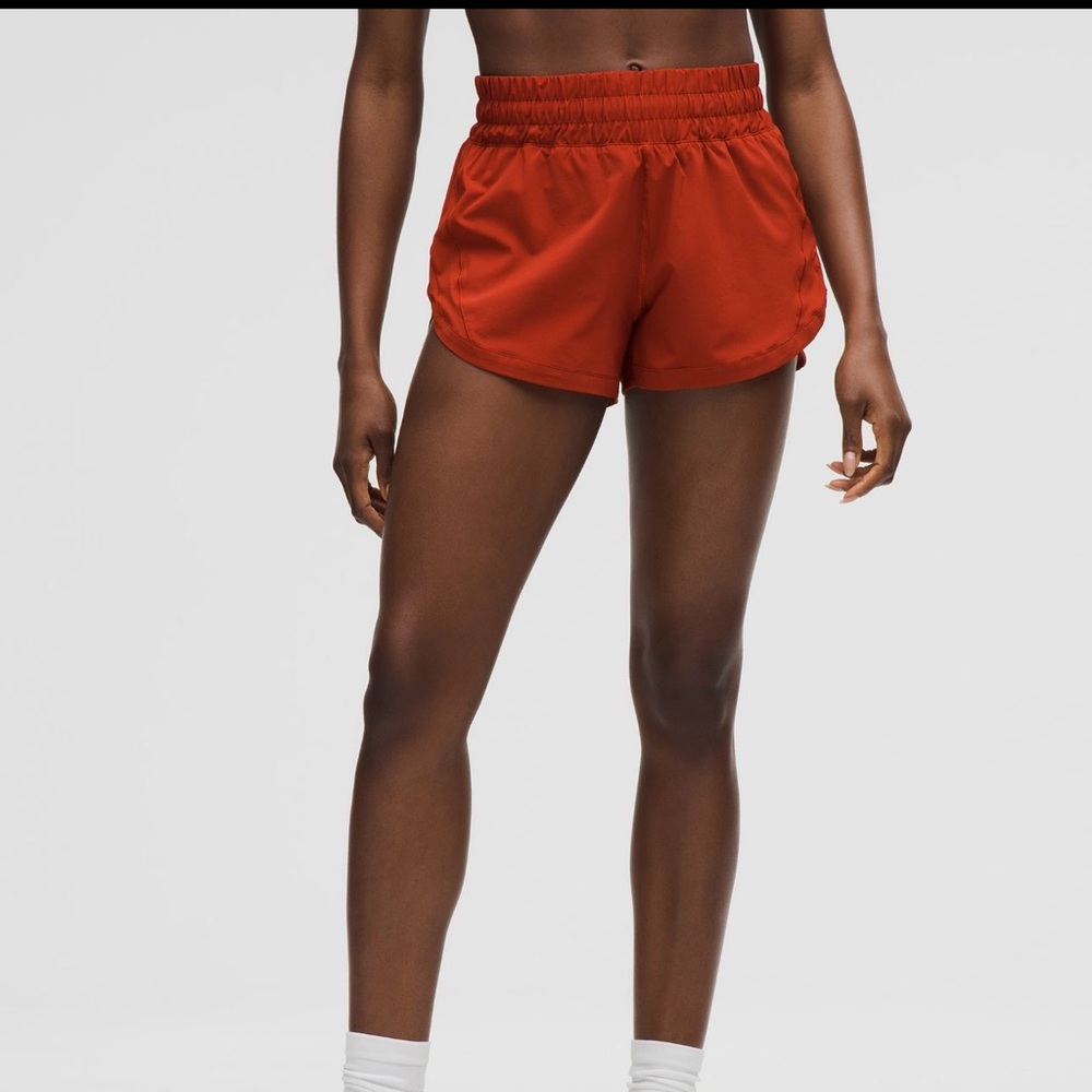 Lululemon Athletica Autumn Red Track That High-Rise Lined 3” Shorts